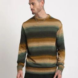 The Bear House Multicolored Regular Fit Striped Sweatshirt-image-70