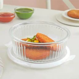 Borosil Transparent 950 ml Borosilicate Glass Round Container-image-93