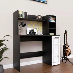 SPYDER CRAFT Aster Engineered Wood Office Desk (Black & White) image 2