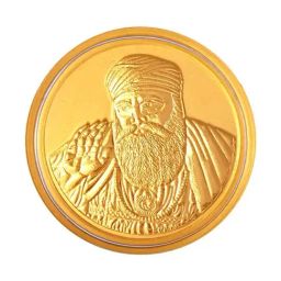 P.C. Chandra Jewellers Guru Nanak-Inscribed 24k (999) 0.3gm Yellow Gold Foil Coin-66