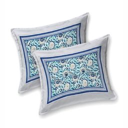 Desi Mantra White & Grey Floral 144 TC Queen Bedsheet with 2 Pillow Covers-image-70