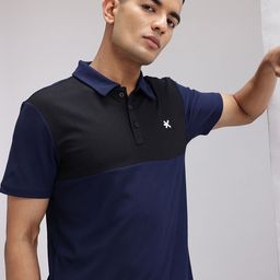 HRX by Hrithik Roshan Colourblocked Polo Collar T-shirt with Contrast Collar-image-42