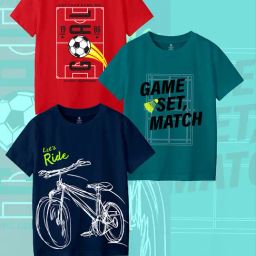 Codez Kids Multicolor Printed T-Shirt (Pack Of 3)-image-42
