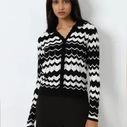Wardrobe by Westside Black & White Patterned Sweater-image-3