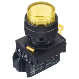 IDEC Industrial Pushbutton Switches PB SWITCH, SPST-NO, 24VAC, SCREW, YEL, YW1L-A2E10Q4Y-32
