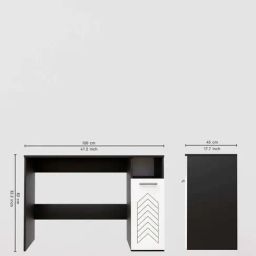 SPYDER CRAFT Viola Engineered Wood Office Desk (Black & White) image 5