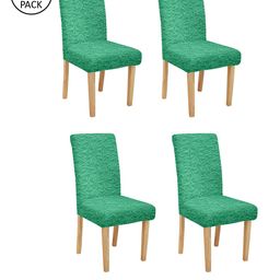 Cortina Set Of 4 Green Self Design Chair Covers-image-35