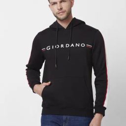 Giordano Signature Black Regular Fit Hooded Sweatshirt-picture-45