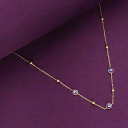 Kai Jewel Sterling Silver Gold Evil Eye Beads Chain Necklace-image-42