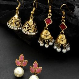 Fida Pink and Pearl White Jhumki-image-14