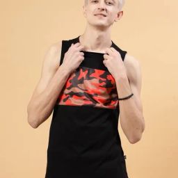 Rigo Men Black Colorblocked Vest T-shirt-image-142