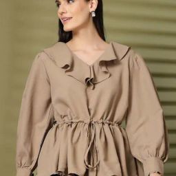Melon By plusS Brown Plain Top-image-54