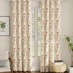 Urban Space Multicolor Polyester Printed Door Curtain with Eyelets & Tieback - Set of 2 (7 ft)-41