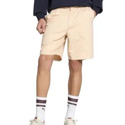 Puma Mmq Beige Cotton Relaxed Fit Solid Shorts-picture-18