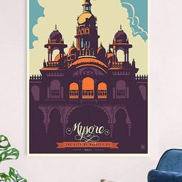 Gallery99 Purple & Blue Mysore Canvas Unframed Painting-image-78