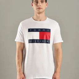 TOMMY HILFIGER White Logo Regular Fit Cotton T-Shirt-image-76