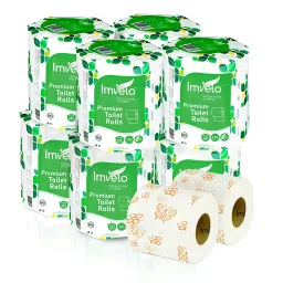 Imvelo 3 Ply Toilet Tissue Paper Roll 8 Rolls 250 Pulls Per Roll Printed Soft Tissue, OBA Free-picture-15
