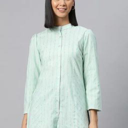 Cottinfab Light Green Striped Top-picture-42