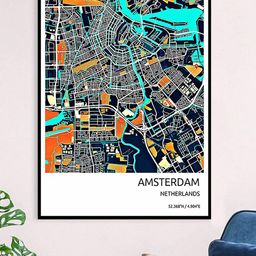 Gallery99 White & Blue Amsterdam Canvas Unframed Painting-image-79