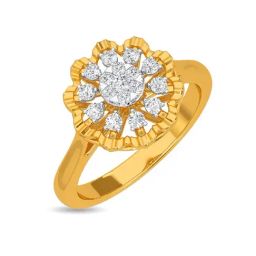 Kisna Diamond & Gold Jewellery Gemma 14k (585) Diamond & Gold Ring For Women-picture-6