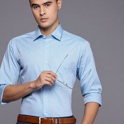 Raymond Pure Cotton Textured Slim Fit Formal Shirt-picture-31