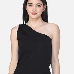 Cation Black One Shoulder Top-image-47
