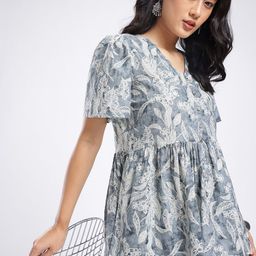 Anouk Rustic Floral Printed A-Line Kurti-image-10