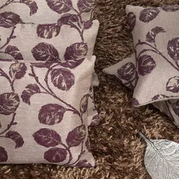 HOUZZCODE Mauve Set of 5 Floral Square Cushion Covers-12