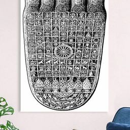 Gallery99 White & Grey Spiritual foot Canvas Unframed Painting-image-23