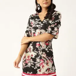 DODO & MOA Black Printed Shift Dress-picture-34