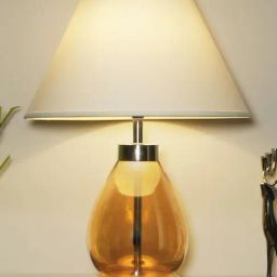 Kapoor Lamp Shades Amber & White Glass Fondi Finish Table Lamp-image-91