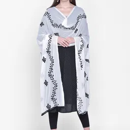 Dupatta Bazaar White & Black Embroidered Dupatta-58