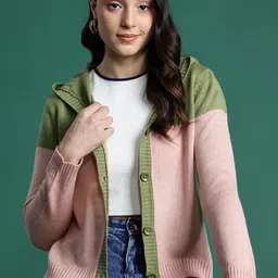 DressBerry Hooded Neck Colourblocked Cardigan-picture-40