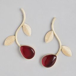 Anouk Gold Plated Beaded Contemporary Drop Earrings-8