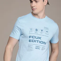 FCUK Typography Printed Pure Cotton T-shirt-image-39