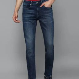 Louis Philippe Jeans Navy Cotton Slim Fit Jeans-image-47