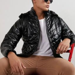 Campus Sutra Black Regular Fit Quilted Hooded Jacket-picture-16