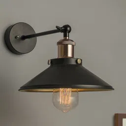 Homesake Black Solid Handcrafted Cone Shade Swing Arm Light-image-56