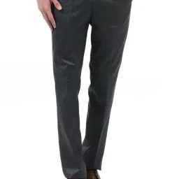 Arrow Grey High Rise Flat Front Trousers-picture-13
