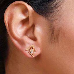 Mia by Tanishq 14k Gold Triangle Dazzle Diamond Earrings for Women-picture-46