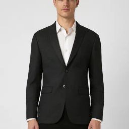 Peter England Black Slim Fit Blazer-image-58