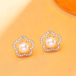 AMI Rose Gold Contemporary Studs Earrings-image-95