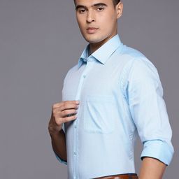 Raymond Pure Cotton Self-Design Geometric Slim Fit Formal Shirt-picture-32