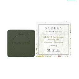 SADHEV The Art Of Ayurveda Melon & Aloe Vera Bathing Bar For Revitalizing - 125g-picture-10