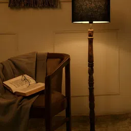 green girgit Black & Brown Wooden Floor Lamp-13