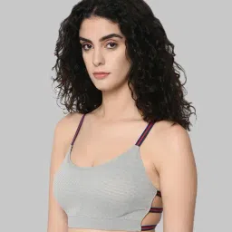 Da Intimo Grey Non Wired Padded Bralette Bra image 3