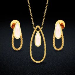 Joyalukkas 18k Gold Moonlight Tear Glowing Pendant & Earrings Set-image-2