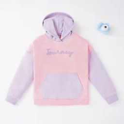 Ed-a-Mamma Kids Light Pink & Purple Printed Full Sleeves  Hoodie-image-28
