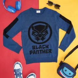 Pantaloons Junior Blue Cotton Printed Full Sleeves Sweater-picture-43