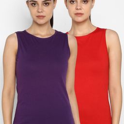 appulse Women Multicoloured Pack of 2 Solid Round Neck T-shirt-image-21